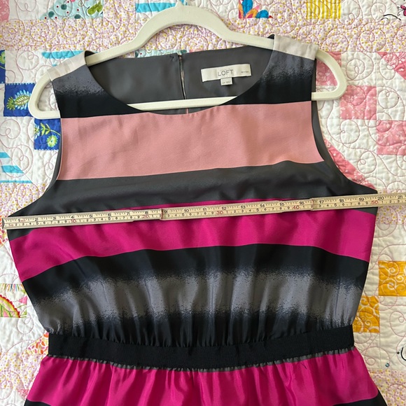 LOFT Pink and Black Striped Mini Dress - Picture 4 of 5